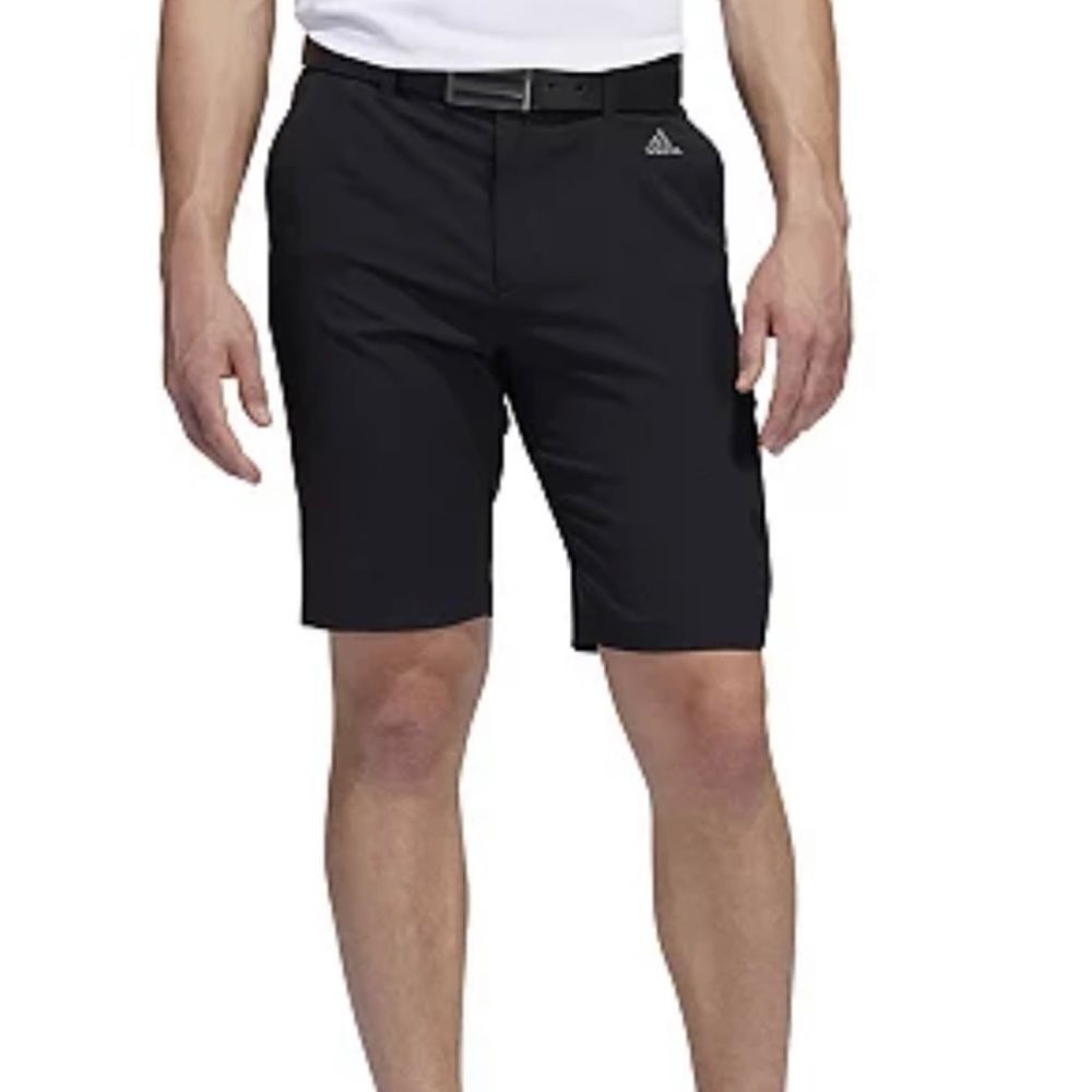 Adidas Climalite Golf 3-Stripe Performance Flat Front Black Men's Shorts 34